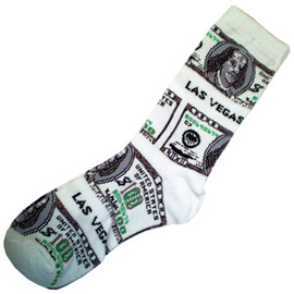 White Background Money design Las Vegas Sock Souvenir