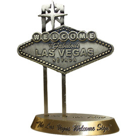 Mini Bronze replica of the Welcome to Las Vegas Sign. Attention to detail on this paperweight.