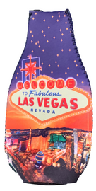 Bottle Shape Coozie Cooler with Las Vegas Glittery Stars Design