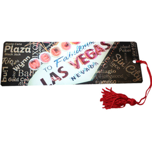 Bookmark with the Las Vegas Welcome Sign theme and red tassel.