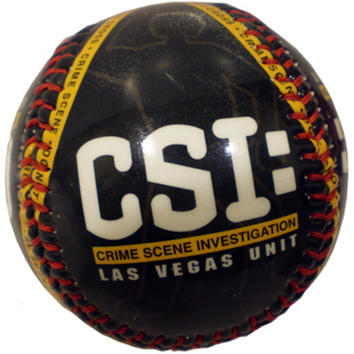 Black CSI themed Las Vegas Baseball with Red Stitching.