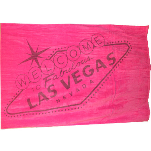 Las Vegas Beach Towel in Pink with Las Vegas Sign muted in Gray