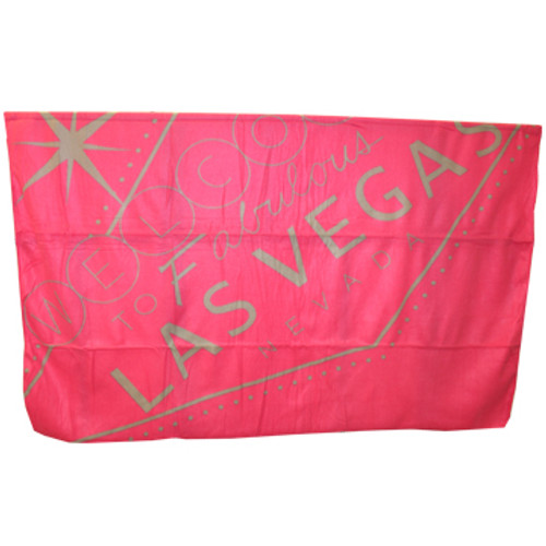 Las Vegas Travel Blanket Souvenir in Pink with Las Vega Sign in Gray