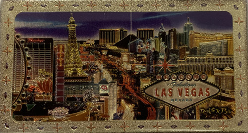 Metallic Magnet from Vegas With Infamous Strip Design on it.