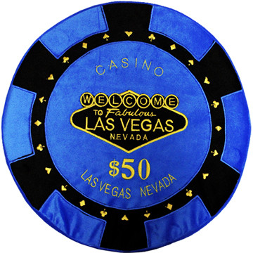 Blue Las Vegas Welcome Sign Poker Chip Keychain