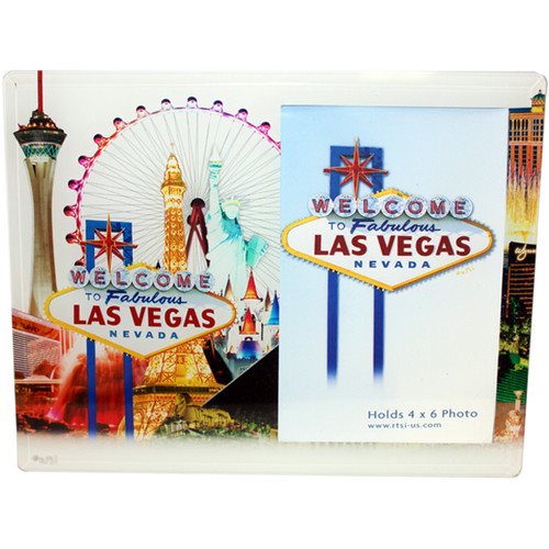 Glass Las Vegas Picture Frame White Skyline Design las vegas souvenir