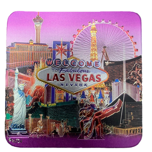 Las Vegas Purple Skyline Coaster set of four