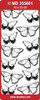 MD355801 BUTTERFLIES Small Silver Double Embossed Peel Stickers One 9x4 Sheet