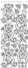 ELIZABETH CRAFT CUTE BEARS BLACK N2535 Peel Off Stickers OUTLINE