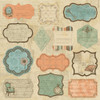 Grandma's Attic Self-Adhesive Fabric Sheet 12"X12" Journaling Patch Tags Vintage style & color
