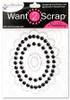 Want2Scrap Nestabling Lacey Ovals Black/Silver Rhinestones 