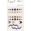 Teresa Collins Urban Market Adhesive Enamel Dots and Shapes, 41-Pack