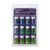Hunkydory- Diamond Sparkles Glitter Assortment (12 Jars w/ 4g Each)- Blues & Greens- GLITTER003