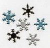 50 Creative Impressions- Silver & Light Blue Snowflake Brads - 50 Pieces!