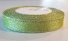 25 yd Metallic Glitter Ribbon 5/8"- Lemon-Lime Green