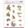 Precious Marieke - Pretty Flowers -RED FLOWERS PUSH OUT SB10499 Paper Tole 3-D Decoupage