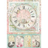 Stamperia Rice Paper Sheet A4 Clock, Orchid, & Cats