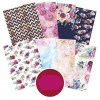 Hunkydory Crafts A4 Adorable Scorable Pattern Packs - Navy Blossoms