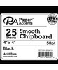 Paper Accents- Smooth Chipboard 4"x4" 50pt- 25 sheets Black
