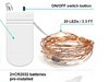 Fairy Lights Battery Operated 3.3ft 20 LED Mini String Lights Copper Wire