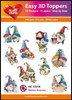 Easy 3D - Winter Gnomes- 10 Large Toppers 3-Layers Each for Card Making