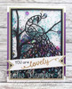 Frantic Stamper Cutting Die- Perched Peacock Card Panel