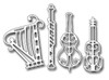 Frantic Stamper Cutting Die- Quartet Musical Instruments