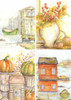 Decoupage Queen A4 Rice Paper - Ellen J Goods - Fall 4 Pack- 1 Sheet