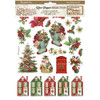 Stamperia A4 Rice Paper Selection- 6 designs, 1 of each- Classic Christmas