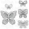 Heartfelt Creations Cling Rubber Stamp Set - Small Floral Butterfly