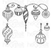 Heartfelt Creations Cling Rubber Stamp Set- Sparkling Holiday Ornament