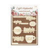 P13 Coffee Break Light Chipboard Embellishments 4X6" 10Pkg
