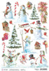 Ciao Bella Papercrafting Rice Paper Snowman CBRP131