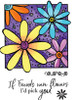 Couture Creations - Friends & Flowers Stamp & Colour Outline Stamps 4pc