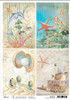 Ciao Bella Papercrafting Rice Paper- Underwater Cards