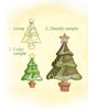 Leane Creatief- Clear Stamp- Doodle Christmas tree 55.0959