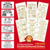 Doodey Gold Christmas Messages & Tags Double Embossed Peel Stickers 6 sheets
