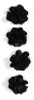 Fluerettes Fabric Flower Stickers Satin Flowers Black 4pc Per Pack Mark Richards | SKU: 10717