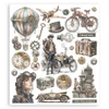 Stamperia Voyages Fantastiques Large Steampunk Rub-On - 6/Pkg