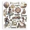 Stamperia Voyages Fantastiques Large Steampunk Rub-On - 6/Pkg