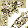 MD356527 Butterfly Blossom Corners Double Embossed Etched Asian Peel Stickers One 9x4 Sheet