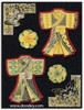 MD356527 Butterfly Blossom Corners Double Embossed Etched Asian Peel Stickers One 9x4 Sheet