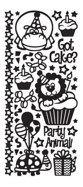 HOTP Dazzles Party Animals Black Stickers 2492