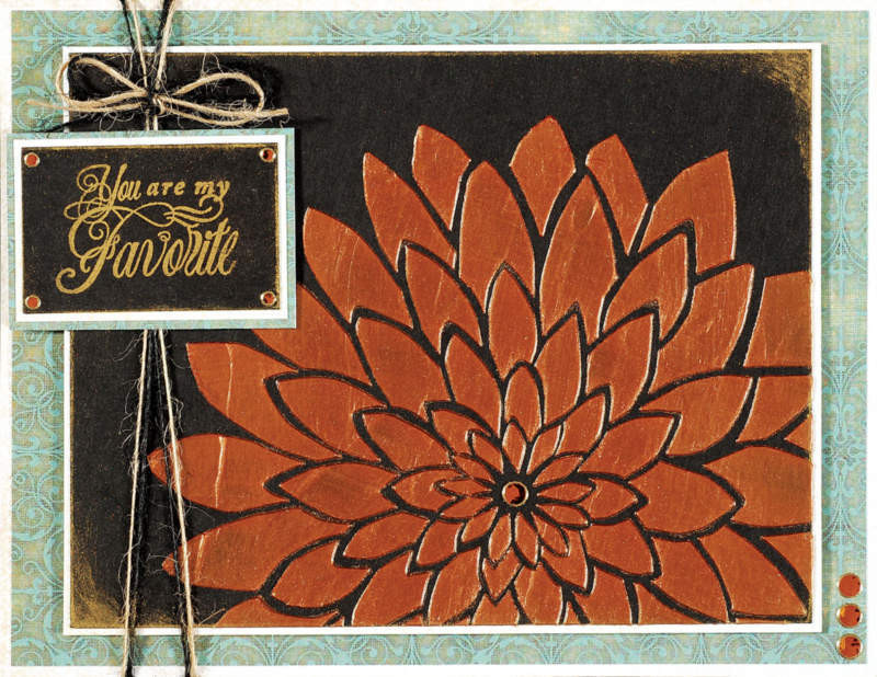 HOTP Dazzles N2457 Copper Jewel Outline Peel Sticker