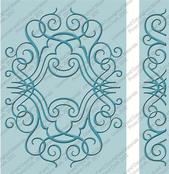 Cuttlebug 5x7 Nathaniel's Penwork EMBOSSING FOLDER AND BORDER SET 2001270
