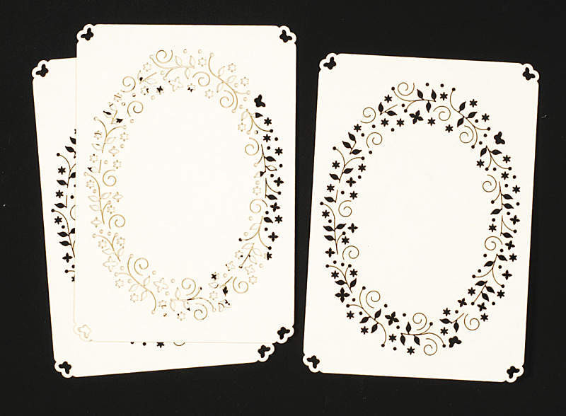 Luxury Cardlayers 3pc Sprinkle Flowers Oval C5847 Ivory Laser-Cut Card Accents Making