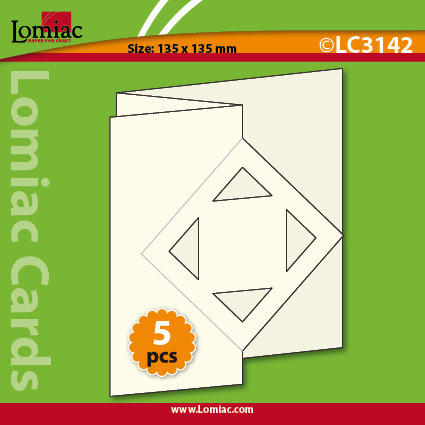 5 White Lomiac Die-Cut ZigZag Square With Square 5.25x5.25" Cards Making