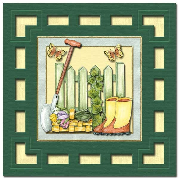 5 Red Lomiac Die-Cut Cards Square With Cubes 5.25x5.25" Cards Making