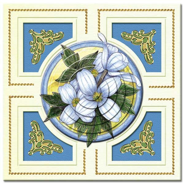 5 Green Lomiac Die-Cut Square with Circle Cards 5.25x5.25" Cards Making