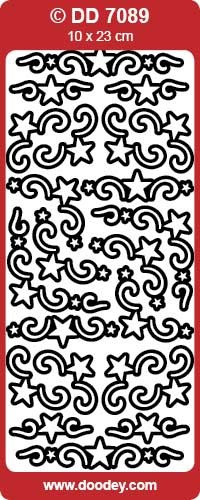 DD7089 Star Ornament Corners GOLD Peel Stickers One 9x4 Sheet